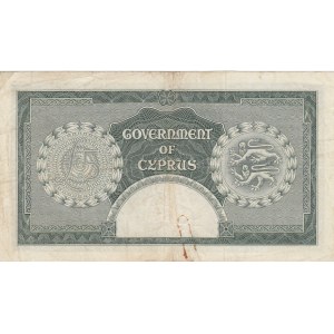 Cyprus, 5 Pounds, 1955, XF, p36
