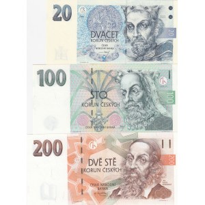 Czech Republic, 0, UNC, (Total 3 banknotes)