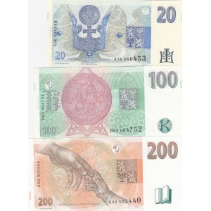 Czech Republic, 0, UNC, (Total 3 banknotes)