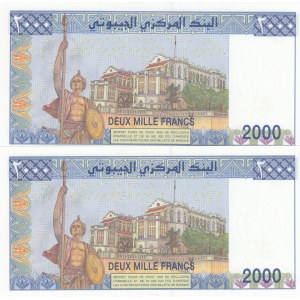 Djibouti, 2.000 Francs, 1997, UNC, p40, (Total 2 concecutuve banknotes)