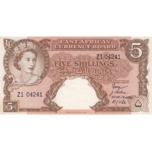 East Africa, 5 Shillings, 1958, XF, p37, 