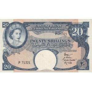 East Africa, 20 Shillings, 1958, VF (+), p39