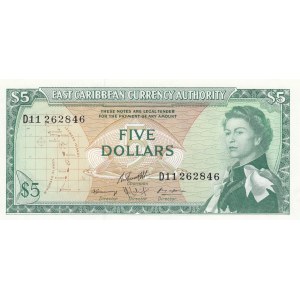 East Caribbean States, 5 Dollars, 1965, UNC (-), p14h