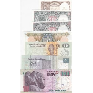 Egypt, 5-10-25-50 Piastres, UNC, (Total 7 banknotes)