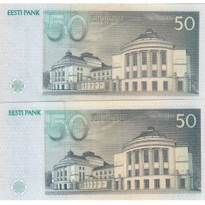 Estonia, 50 Krooni, 1994, UNC, p78a, (Total 2 banknotes)