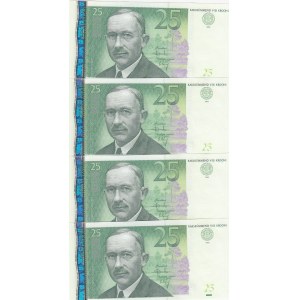 Estonia, 25 Krooni, 2002, UNC, p84a, (Total 4 banknotes)