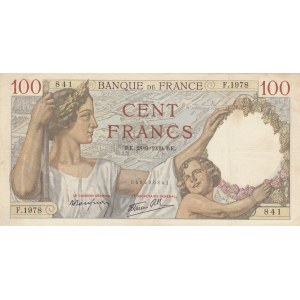 France, 100 Francs, 1939, VF, p94