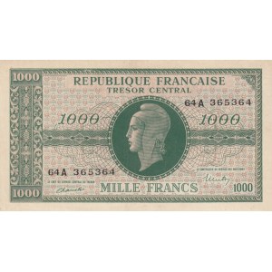 France, 1.000 Francs, 1944, XF, p107