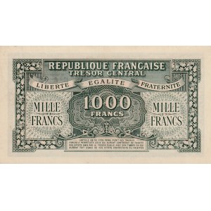 France, 1.000 Francs, 1944, XF, p107