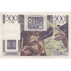 France, 500 Francs, 1945, VF, p129a