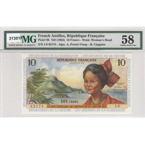 French Antilles, 10 Francs, 1964, AUNC, p8b
