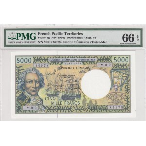 French Pacific Territories, 5.000 Francs, 1996, UNC, p3g