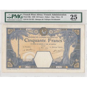 French West Africa, 50 Francs, 1929, VF, p9Bc
