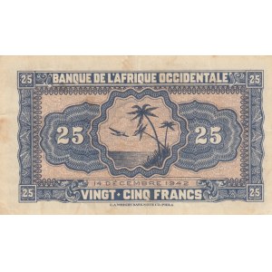French West Africa, 25 Francs, 1942, VF, p30a