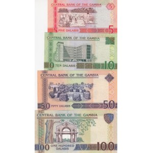 Gambia, 5-10-50-100 Dalasis, 2006, UNC, (Total 4 banknotes)