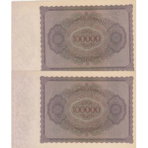 Germany, 100.000 Mark, 1923, UNC, p83, (Total 2 consecutive banknotes)