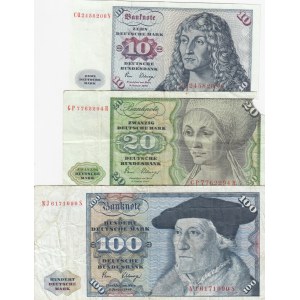 Germany - Federal Republic, 10-20-100, (Total 3 banknotes)
