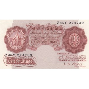 Great Britain, 10 Shillings, 1955, UNC, p368c
