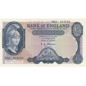 Great Britain, 5 Pounds, 1961, AUNC, p372