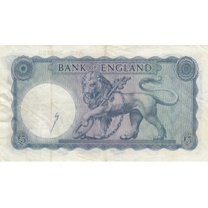 Great Britain, 5 Pounds, 1961, VF, p372a