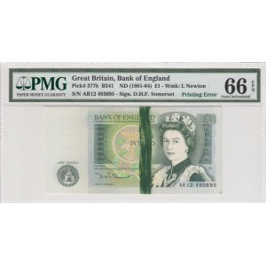 Great Britain, 1 Pound, 1981/1984, UNC, p377b, ERROR