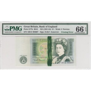 Great Britain, 1 Pound, 1981/1984, UNC, p377b, It has serial tracking number with the previous lot.