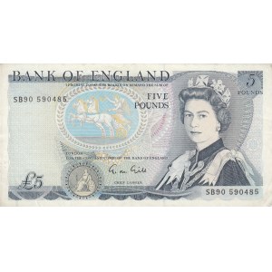 Great Britain, 5 Pounds, 1988, AUNC (-), p378f