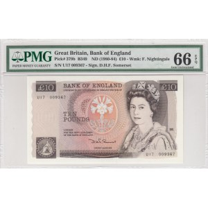 Great Britain, 10 Pounds, 1980/1984, UNC, p379b, Serial tracking number with the next lot.