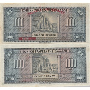 Greece, 1.000 Drachmai, 1926, VF, p100b, (Total 2 banknotes)