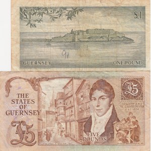 Guernsey, 1969/1980, FINE, p45c, p49a, (Total 2 banknotes)