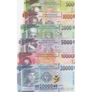 Guinea, 500-1.000-2.000-5.000-10.000- 20.000 Francs, UNC, (Total 6 banknotes)