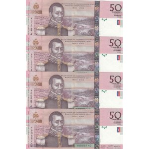 Haiti, 50 Gourdes, 2004, UNC, p274a, (Total 4 consecutive banknotes)