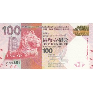 Hong Kong, 100 Dollars, 2010, XF, p214a