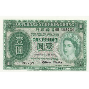 Hong Kong, 1 Dollar, 1959, UNC, p324Ab