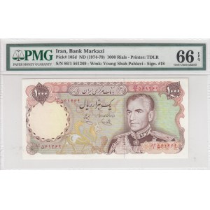 Iran, 1.000 Rials, 1974-79, UNC, p105d