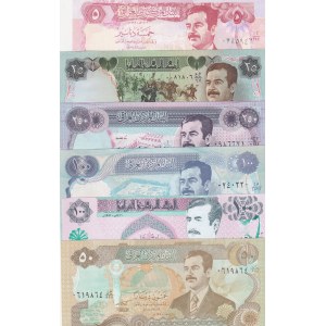 Iraq, 5-20-50-100-100-250 Dinars, 1989/1994, UNC, (Total 6 banknotes)