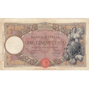 Italy, 500 Lire, 1919/1926, FINE, p45