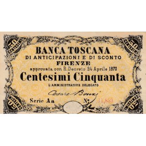 Italy, 50 Centesimi, 1870, AUNC,