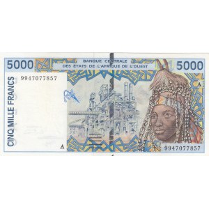 Ivory Coast, 5.000 Francs, 2003, UNC, p113ai
