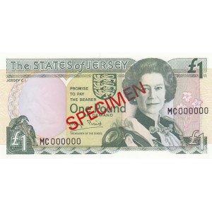 Jersey, 1 Pound, 1993, UNC, p20s, SPECIMEN