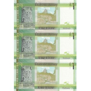 Jersey, 1 Pound, 2010, UNC, p32a, (Total 3 consecutive banknotes)
