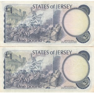 Jersey, 1 Pound, 1976, VF, p111a, (Total 2 consecutive banknotes)