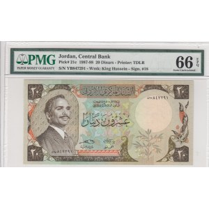 Jordan, 20 Dinars, 1987-88, UNC, p21c