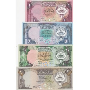 Kuwait, 1-5-10-20 Dinars, 1968, UNC, (Total 4 banknotes)