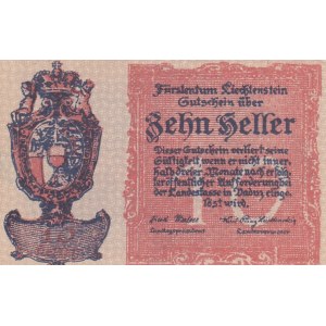Liechtenstein, 10 Heller, 1920, AUNC, p1