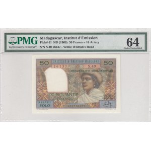 Madagascar, 50 Francs, 1969, UNC, p61