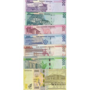 Malawi, 20-50-100-200-500-1.000-2.000 Kwacha, UNC, (Total 7 banknotes)