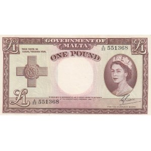 Malta, 1 Pound, 1954, XF (+), p24a
