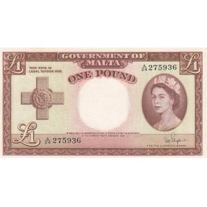 Malta, 1 Pound, 1954, UNC, p24b