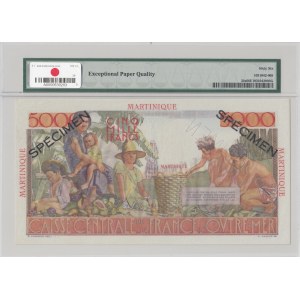 Martinique, 5.000 Francs, 1952, UNC, p34s, SPECIMEN